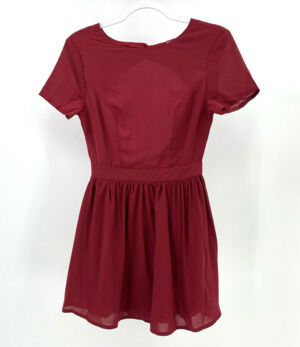 TOBI See You Later Burgundy Open Back Mini Dress Womens S